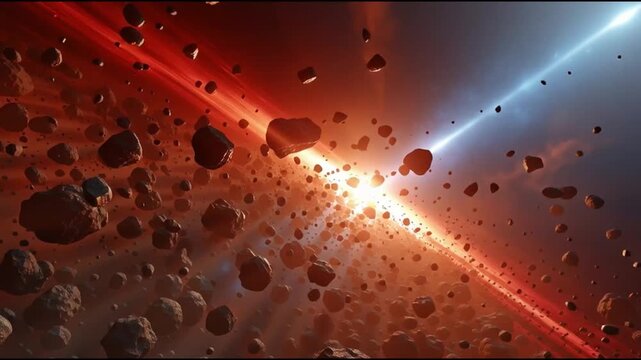 slow motion video meteorit space, universe, galaxy view