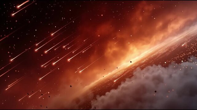 slow motion video meteorit space, universe, galaxy view