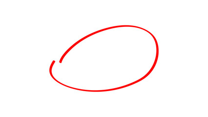 Red highlighter circle. Vector illustration