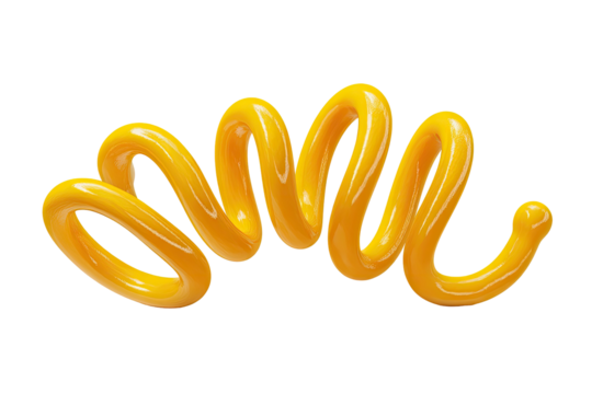 Bright yellow, curved, spiral food shape against black background - Powered by Adobe