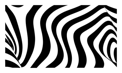 Black and white wavy stripes abstract pattern wave