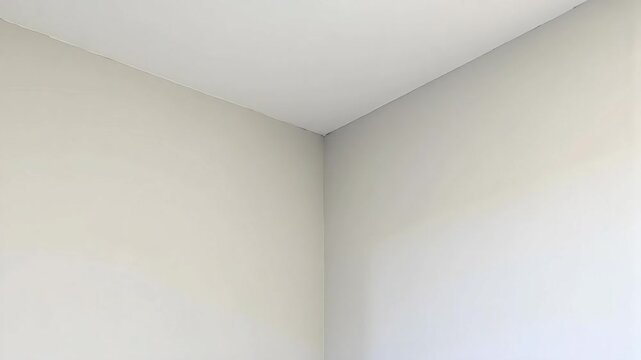 Corner of a room with white walls and ceiling in a well lit interior space showing the architecture