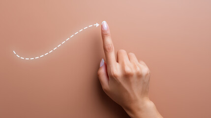 Hand gently traces path on smooth surface symbolizing learning with AI tools