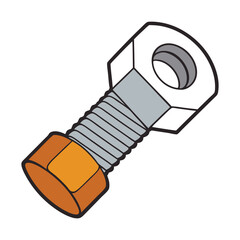 A bolt and nut icon symbolizes secure fastening, mechanical connection, and assembly, often used in engineering, construction, and DIY contexts to represent strength and stability.
