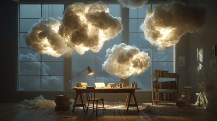 Dreamy CloudLit Workspace