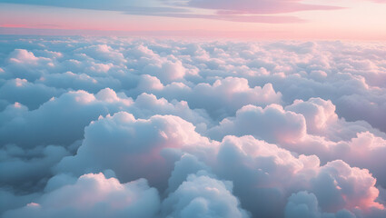 Aerial view of fluffy white clouds under blue sky during daytime flight