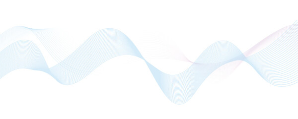 Soft Blue and Purple Wavy Lines on White Background Abstract Gradient Design