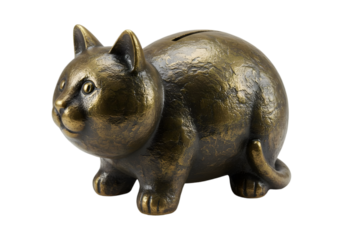 Cute Metal Kitty Figurine for Savings and Decor