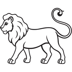 Lion Icon Vector Set – Bold Outline Jungle Animal, Mascot, Shield, Silhouette, Tattoo & Coloring Page Design	