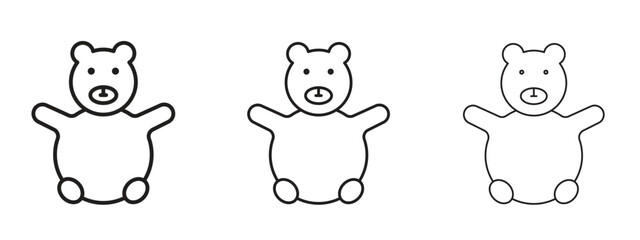Teddy bear icon. Hand drawn minimalism style vector illustration