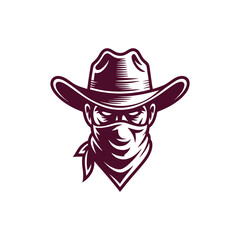 Unique cowboy logo Modern and minimalist vector and abstract logo