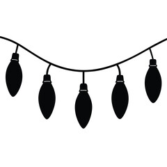 christmas light bulb string silhouette