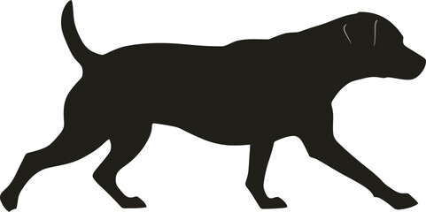 Vector art of silhouette of a dog walking gracefully showcasing its sleek form and muscular build against a neutral backdrop creating a striking visual