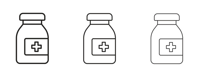 Medicine bottle icon. Hand drawn minimalism style vector illustration