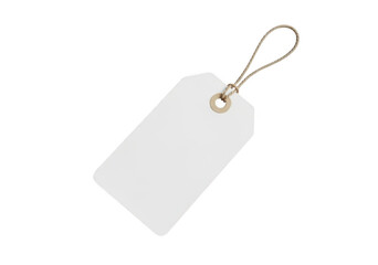 Blank white tag isolated on transparent background