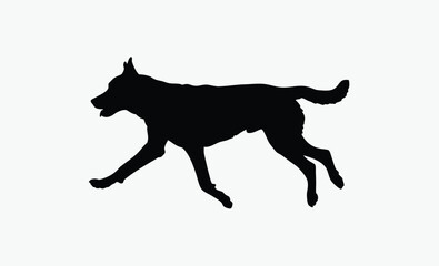 dog silhouette vector, sitting dog shape, black pet outline, simple canine graphic, loyal animal icon