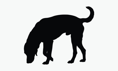 dog silhouette vector, sitting dog shape, black pet outline, simple canine graphic, loyal animal icon
