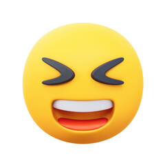 Fototapeta premium laugh emoji 3d illustration