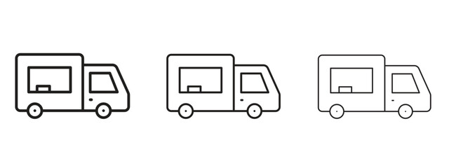 Food truck icon. Hand drawn minimalism style vector illustration