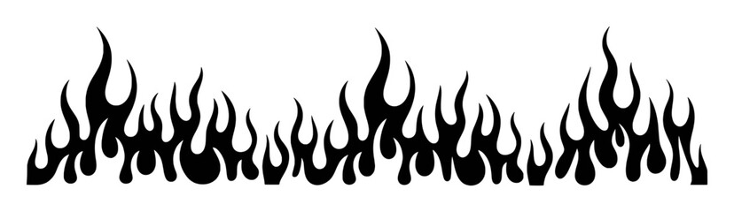 Black flames graphic design border illustration fire heat