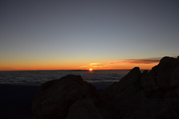 sunset over the mountains