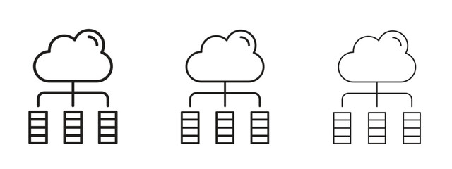 Data center icon. Hand drawn minimalism style vector illustration