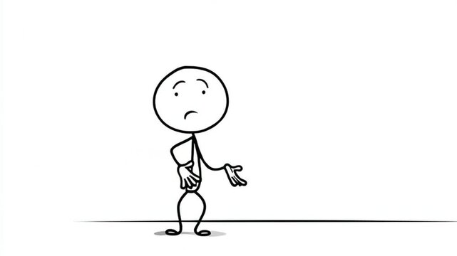 Simple Stick Figure Balancing In Surprised Pose