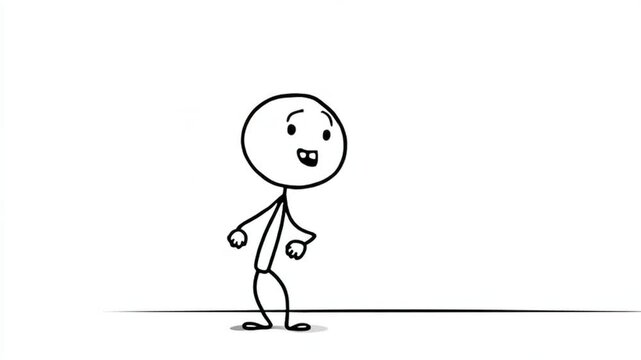 Celebratory Stick Figure With Peace Gesture