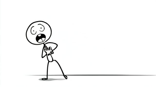 Unsteady Stick Figure In Surprised Pose