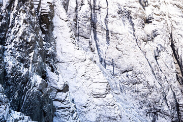 rock formation with snow