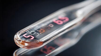 Naklejka premium Close-up of a digital thermometer displaying 59.0°F against a dark background, emphasizing precision and clarity.