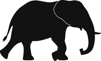 Fototapeta premium Vector art of silhouette of an african elephant walking gracefully a majestic creature in its natural habitat a symbol of wildlife