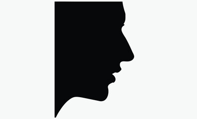 Male avatar silhouette, Male and female face silhouette or icon, Man and woman avatar profile, Unknown or anonymous person, Vector illustration
