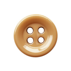 Fototapeta premium Single beige button isolated on transparent background