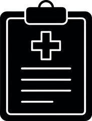 Obraz premium Medical clipboard cross document health report form diagnosis silhouette vector illustration