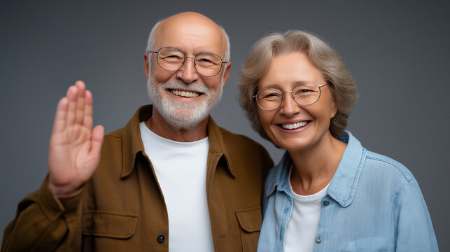 Senior couple celebrates successful budget balancing