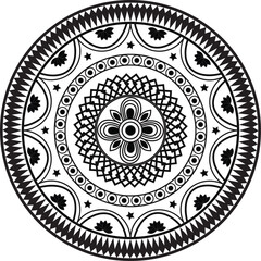 Black and White Mandala Design