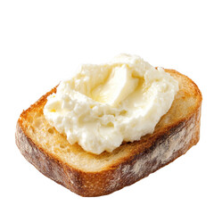 Obraz premium Toast with creamy topping isolated on transparent background