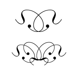 Outlined decorative elements on black colour