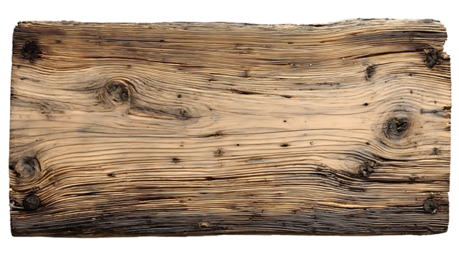 Wooden plank texture, rough weathered empty signpost text space plank isolated on transparent background.png 