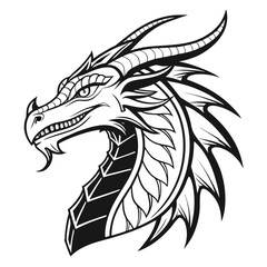 Dragon (Head) Silhouette Vector illustration