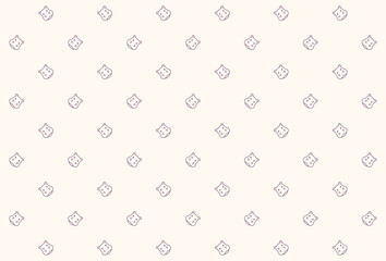 hippo Line Art Seamless Pattern