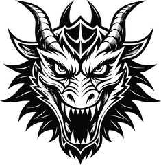 Dragon Head Mascot Vector Logo, tattoo, tshirt design