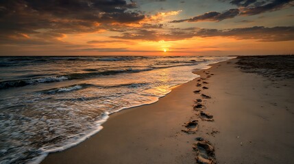 sunset on the beach.