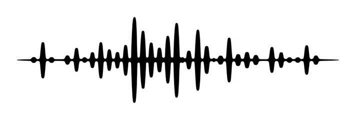 Naklejka premium Black sound wave graphic illustration audio