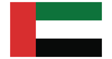  United Arab Emirates national flag with red, green, white, and black stripes—symbol of unity, heritage, and cultural identity