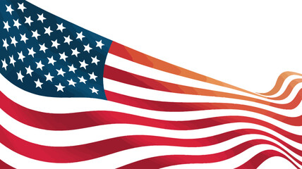 Obraz premium Flowing American flag design with waving red, white, and blue elements—symbol of freedom, national pride, and dynamic identity 