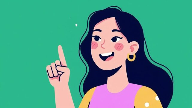 Cartoon Woman with Idea Explainer Video