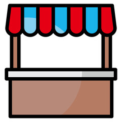 Market Stall  Icon Element For Design