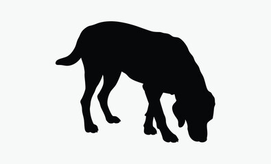 Labrador dog silhouette, labrador retriever dog breed black silhouette logo, dog pose clipart, animal shape icon